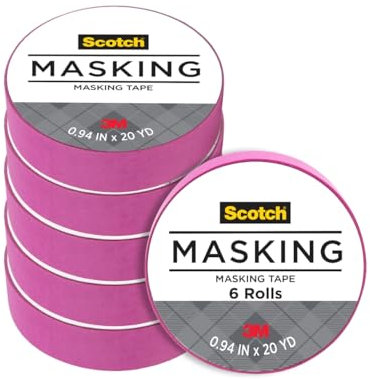 Scotch Expressions Ruban de masquage, 1 pouce x 20 yards, fuchsia, 6 rouleaux par paquet