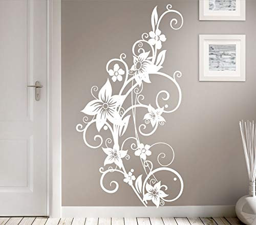 Grandora W951 Wandtattoo Blumenranke schwarz (BxH) 73 x 140 cm