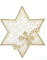 Plauener Spitze Deckchen Heiligabend 25 cm, Tischschmuck, Deko, Tischdekoration (Ecru-Gold)