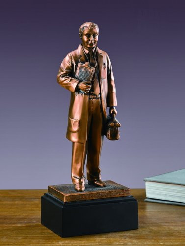 Medizinische Arztstatue, Bronze-Finish