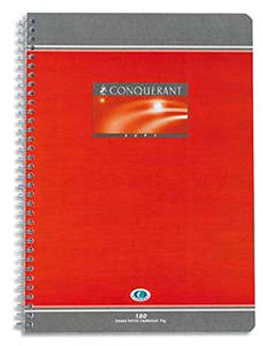 Lot de 5 Cahiers reliure spirale, Format 21 x 29,7 cm (A4), 180 pages, grands carreaux seyès, papier 70g