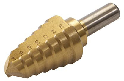 Silverline Tools 763594 Broca escalonada HSS con Revestimiento de Titanio, 14-26 mm, Anchura de la Hoja