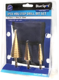 Blue Spot Tools 20501 Step Drill 4-32mm Set with Wallet (3 Pieces)
