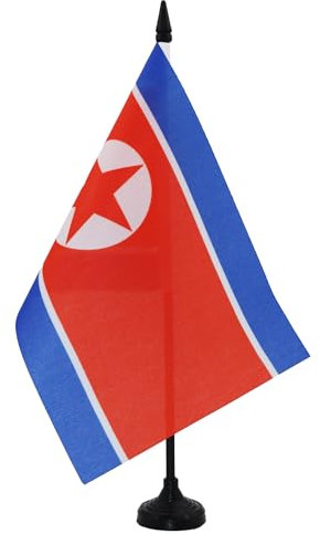 AZ FLAG - Tischflagge Nordkorea - 21x14 cm - Nordkoreanische Tischfahne 14 x 21 Cm - Flaggen