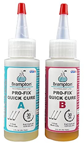Brampton PRO-FIX Quick Cure Golf Epoxy - 30 Minute Golf Club Repair - Golf Epoxy for All Golf Shafts, Golf Heads, Drivers, Putters, and Irons - Engineered for The Golf Industry (4 oz Kit)