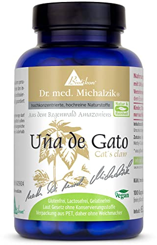 Uña de Gato nach Dr. Michalzik, 1500 mg Katzenkralle-Extrakt, 100 Kapseln | 1500 mg Katzenkralle-Extrakt • vegane Kapseln • eigene deutsche Produktion • ohne Zusätze