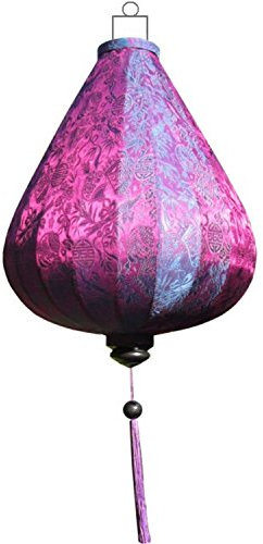 Lampionsenzo Vietnamesische Seide Lampion Tropfen Violet by