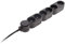 Zenitech - Bloque de vivienda 6 tomas 16A 2P+T con interruptor y clavija extraplana - Negro - HO5VV-F 3G1 cable 1,5m