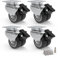 PRIOstahl Möbelrolle 50mm Set Schwerlastrolle Lenkrolle mit Bremse - Transportrolle 100Kg pro Doppelrolle Laufrolle für mobile Werkbank Strandkorb Tischkreissäge Möbelroller Palettenmöbel Hochbeet