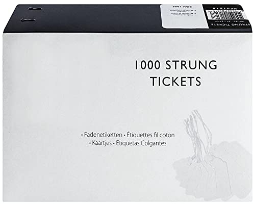 Q-Connect Strung Ticket 37x24mm White (1000 Pack)