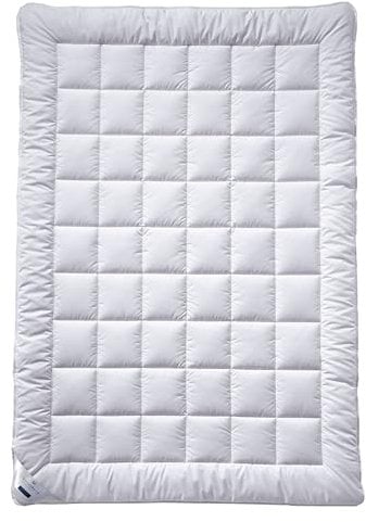 billerbeck Bettdecke E48 Kairo - Ganzjahresdecke – 135 x 200 cm –Decke mit 60 % Kamelhaar 40 % Wolle, Weiß