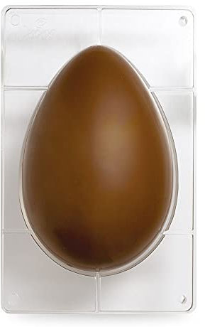 DECORA, 0050064 Moule à œufs en chocolat en polycarbonate, 1 cavité, 330 x 215 mm, Idéal pour préparer des chocolats brillants et croustillants, Design professionnel, Fabriqué en Italie.