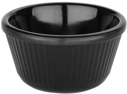 Olympia Kristallon Melamine Fluted Ramekins (Pack of 12), Black 89mm | Holds condiments, sauces and mini sides; model DM165 brings reliable durability to busy professional catering services.