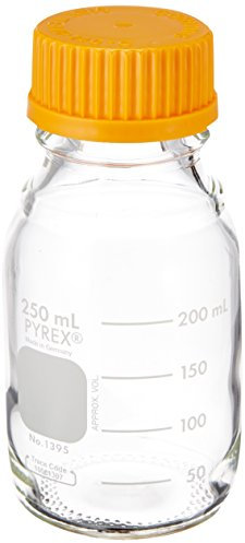 Pyrex 1395-2LCNEa 2L Round Media Storage Bottles, with GL45 Screw Cap, E, Glass