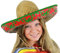 Sombrero mexicano de paja para mujer, color verde; accesorio para disfraz o fiesta