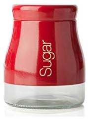 sabichi Sugar Jar, Glass, Red