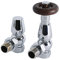 Milano Windsor Traditional Chrome Angled Heated Towel Rail Radiator Thermostatic Valves