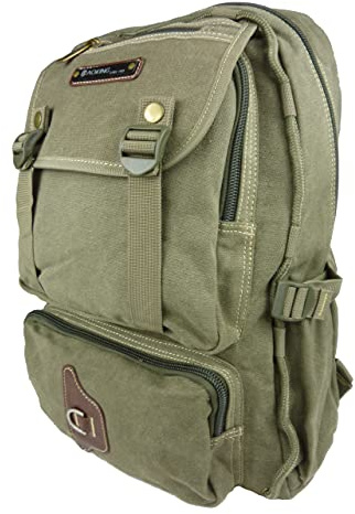 NEU Rucksack AOKING Canvas Wanderrucksack OUTDOOR Daypack Sportrucksack 3 Farben (olive)
