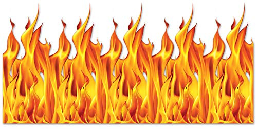 Beistle 00899 Plastic Flame Photo Backdrop Fotohintergrund mit Feuer, Kunststoff, Mehrfarbig