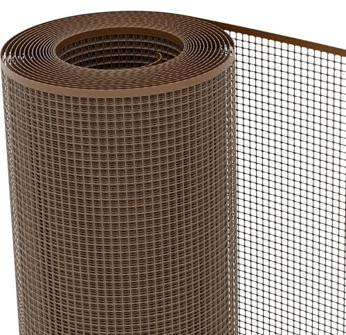 TENAX Filet en Plastique Quadra 10 Marron 0,50x5 m, Filet de Protection Multi-Usages pour Balcons, Terrasses, Portails et Clôtures