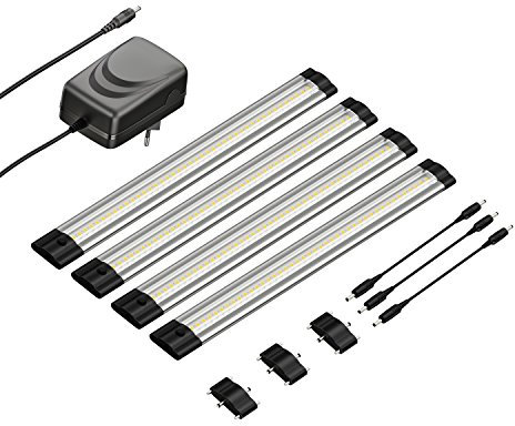 parlat LED Unterbau-Leuchte SIRIS flach 30cm je 368lm warm-weiß 4er Set