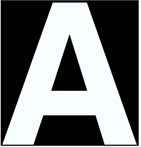 Merriway BH04105 (4 Pcs) White Vinyl Stick-On Wheelie Bin Post Box Crate Dust Bin Letters 75mm (3 inch) Letter A - Pack of 4 Pieces