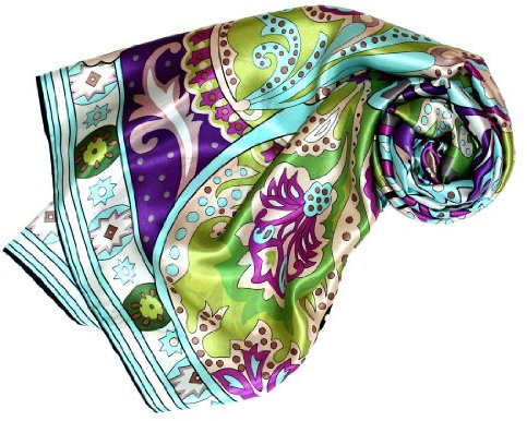 Lorenzo Cana Luxus Frauen Seidentuch aufwändig bedruckt Tuch 100% Seide 110 x 110 cm harmonische Farben Damentuch Schaltuch