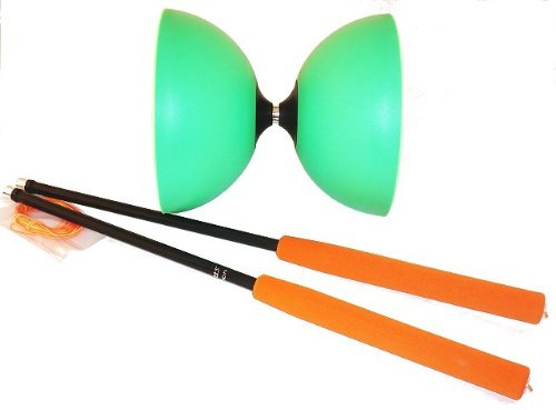Henrys Circus Diabolo GRÜN mit ULK2 schwarz + Henrys Carbon schwarz-orange
