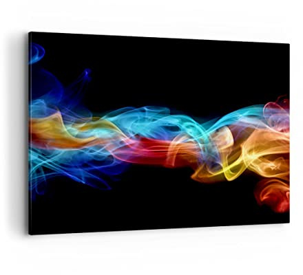 ARTTOR Leinwandbild 100x70cm Wandbild Abstrakt - 2171 | Luft Bunt Charakter Groß Wanddekoration Wohnzimmer Schlafzimmer Küche Wanddeko Wand Kunstdruck Wandkunst Wall Decor ARTTOR