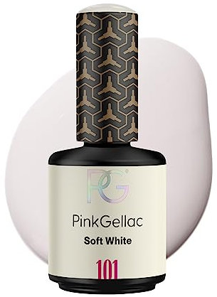 Pink Gellac UV Gel Nagellack - 101 Soft White 15 ml - Lang Anhaltend Shellac Nagellack Weiß - Gel UV für 14 Tage Nägel in Salonqualität - Made in Holland