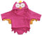 Lexikind Kapuzenhandtuch Baby: Frottee Bademantel - Babyhandtuch mit Kapuze - Kapuzenbadetuch (Eule pink)
