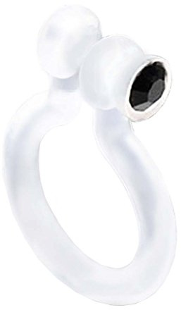 Piercingfaktor Universal Fake Piercing Bioflex Septum auch für Tragus Helix Ohr Nase Lippe Brust Intim - Klemmring mit Kristall