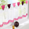 HongYa Kaffee Vorhang Voile Bistrogardine Küchen Gardinen B*H 140 * 45cm Pink