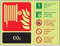 VSafety englisches Warnschild für Feuerlöscher, CO2-Kennzeichnung, leuchtet im Dunkeln, 200 x 150 mm, starrer Kunststoff