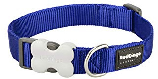 Red Dingo Hundehalsband, unifarben, Größe L, 2,5 x 41–63 cm, Dunkelblau