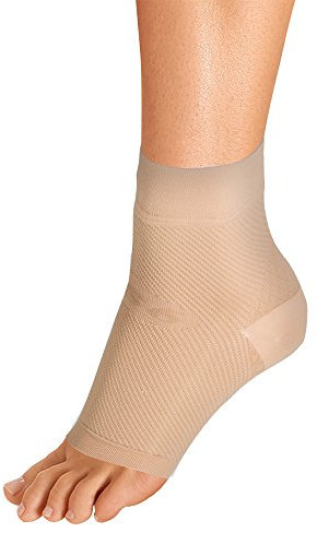 OrthoSleeve FS6 Fußbandage (Einzelhülse) behandelt Plantarfasziitis, Achillessehnenentzündung und lindert Fersenschmerzen in einem weichen, feuchtigkeitsableitenden Stoff (natürlich, mittel)