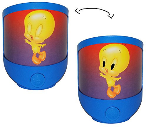 alles-meine.de GmbH 1 STK. Nachtlicht Baby Looney Tunes/magisches Licht LED Schlummerlicht mit Schalter - Nachtlampe ohne Strom Lampe für Kinder mit Batterie - Tweety Bugs ..