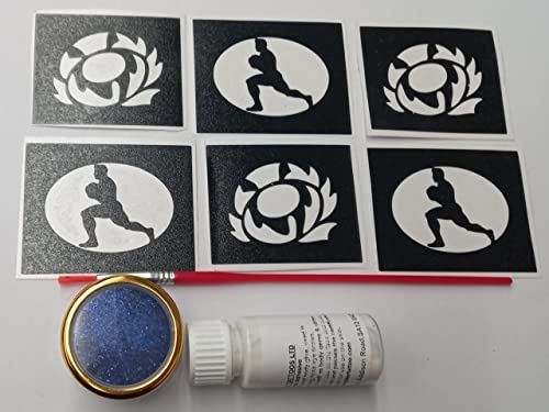 Scotland Rugby glitter tattoo set incl. 30 stencils + glitter + glue 6 Nations Scottish