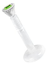 Karisma Labret Bioplast Lippen Piercing Aufsatz Transparent Kristall Stein 2,2mm - Peridot
