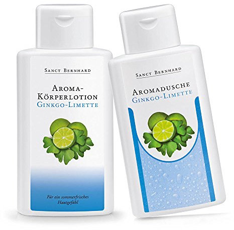 Sanct Bernhard Aroma-Set: Aromadusche Ginkgo-Limette, Körperlotion Ginkgo-Limette 500 ml