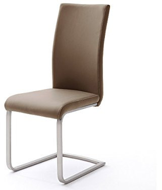 möbelando Freischwinger Schwingstuhl Küchenstuhl Stuhl Stühle Küche Miafle II (4er Set) (Cappuccino)