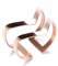 Happiness Boutique Damen Offener Ring in Rosegold | Statement Ring Doppel V Design Rosegold Schmuck aus Titan