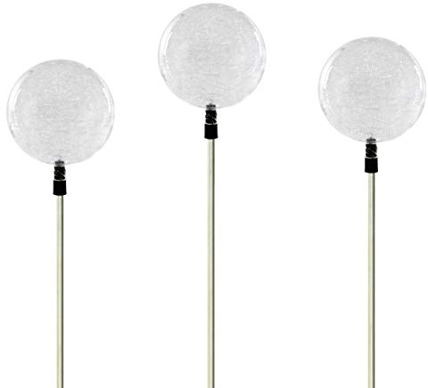 Nexos Trading Solarlampe Kugel Gartenbeleuchtung LED Farbwechsel 80 cm 3farbig Akku Kunststoff Edelstahl Außenbeleuchtung Solar Garten (3er-Set)