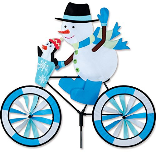 Windspiel Fahrrad Schneemann / Bike Spinner Snowman - 77 x 70 x 113 cm