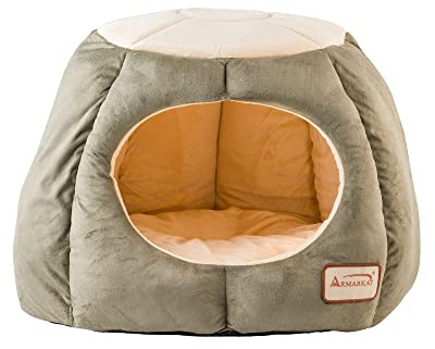 Armarkat Cat Bed, Laurel Green and Beige