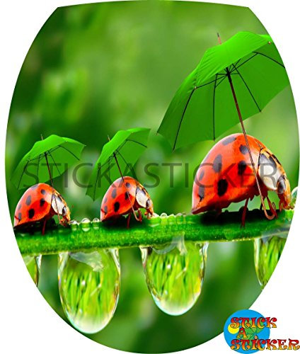 Sticker Autocollant Abattant WC coccinelles 35x42cm ref 377