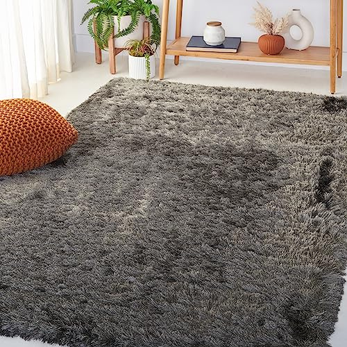 SAFAVIEH Area Rug 5x8 - Paris Shag Collection - Titanium Grey, Handmade, Soft Flowing Pile, Ideal for Living Room, Bedroom, Dining Space (SG511-8383)