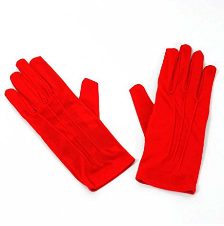 Handschuhe, für Erwachsene, in DREI Farben erhältlich, schwarz, weiß oder rot, Winteraccessoire, Karneval. Fasching (Rot)