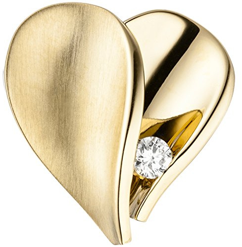 Jobo Damen-Anhänger Herz aus 14 Karat 585 Gold mit Diamant