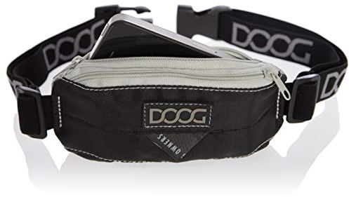 DOOG Mini Walkie Belt – Kompakter, Verstellbarer Gummibund für Laufen und Joggen | Freisprechfunktion mit Halterung für Handy, Schlüssel und Geld sowie 20 Auffangtaschen